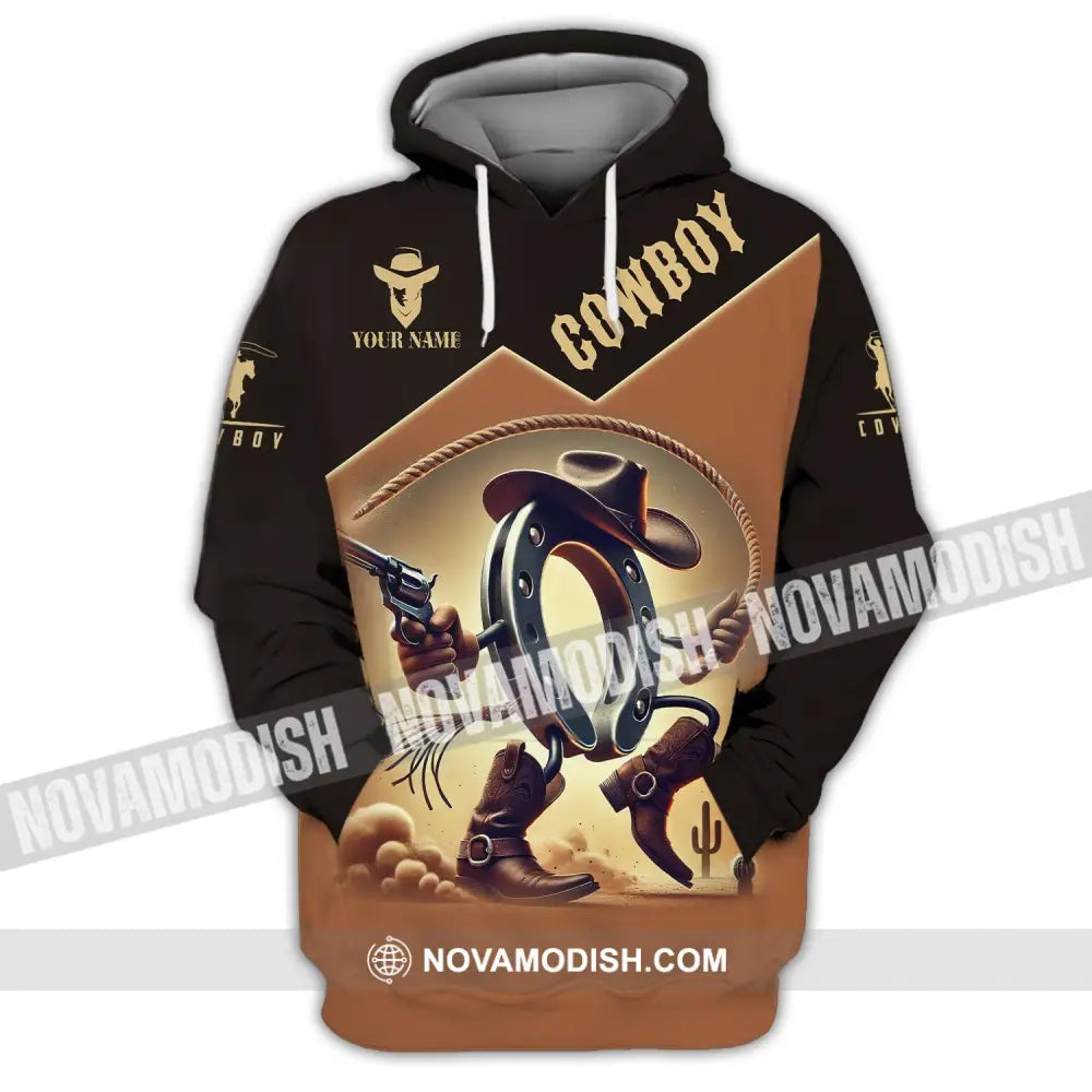 Unisex Shirt Custom Name Cowboy Lover T-Shirt Hoodie / S T-Shirt