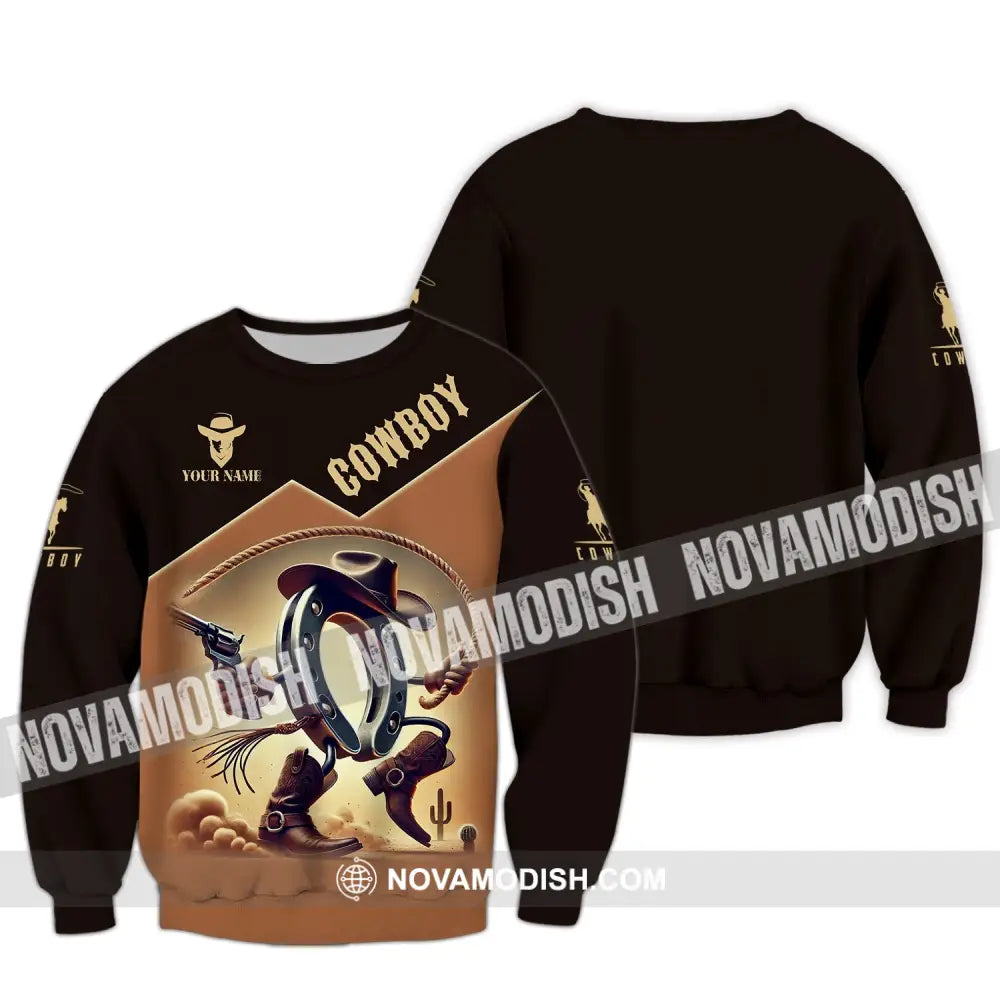 Unisex Shirt Custom Name Cowboy Lover T-Shirt Long Sleeve / S T-Shirt