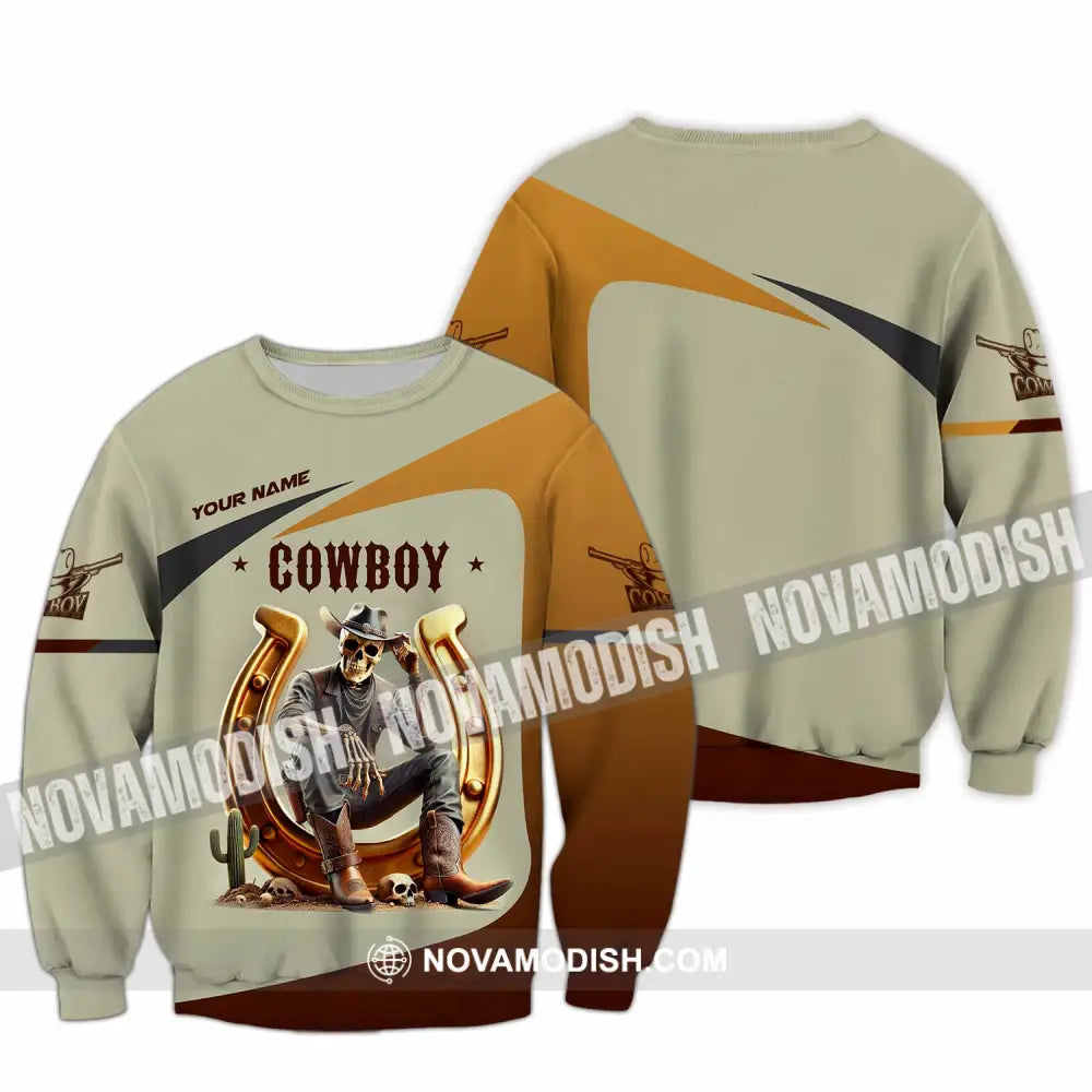 Unisex Shirt Custom Name Cowboy Lover T-Shirt Long Sleeve / S T-Shirt