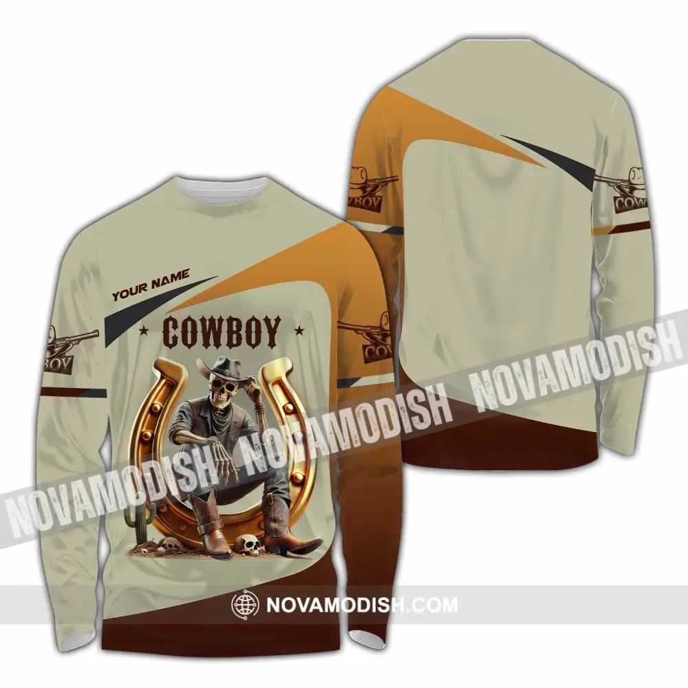 Unisex Shirt Custom Name Cowboy Lover T-Shirt Long Sleeve / S T-Shirt