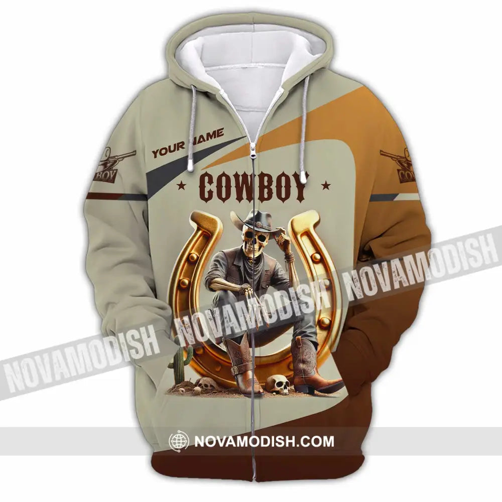 Unisex Shirt Custom Name Cowboy Lover T-Shirt Zipper Hoodie / S T-Shirt