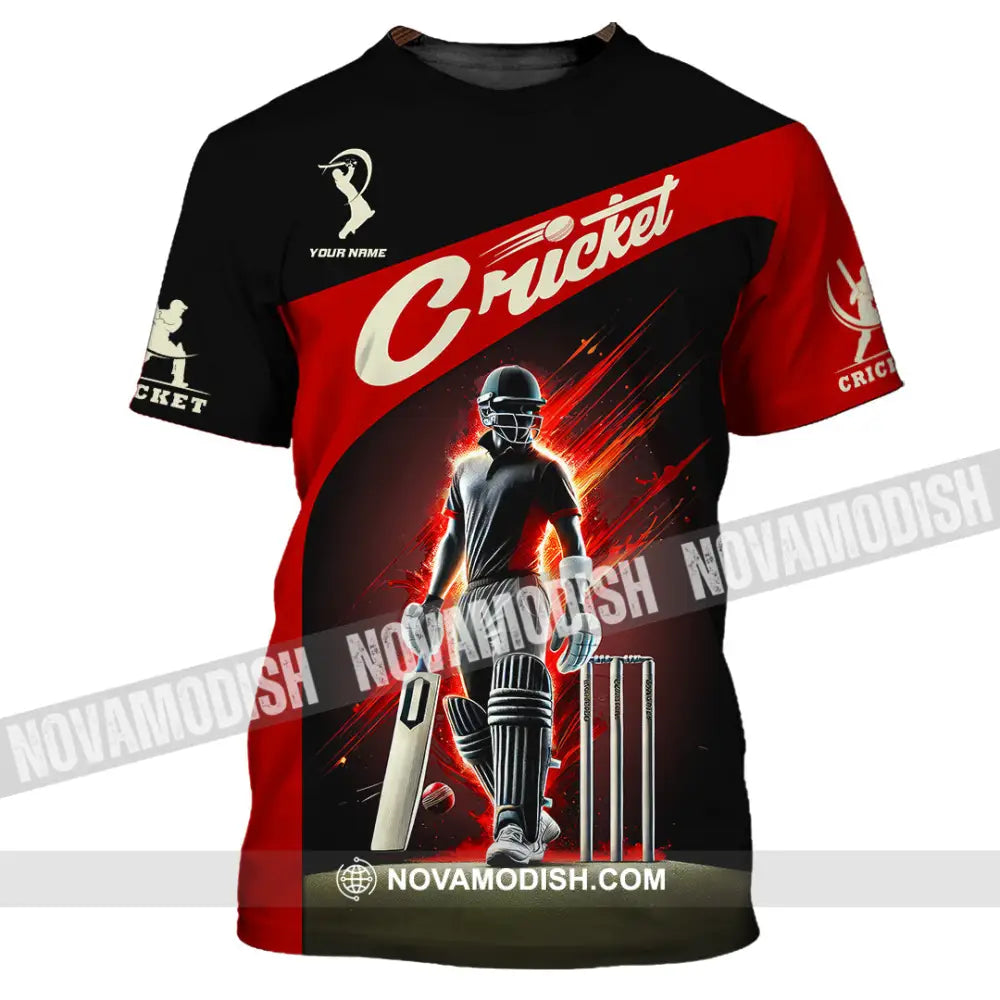 Unisex Shirt Custom Name Cricket Ball Lover Gift T-Shirt / S T-Shirt