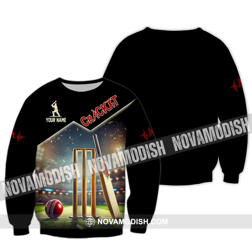 Unisex Shirt Custom Name Cricket Club Uniform Hoodie T-Shirt Long Sleeve / S