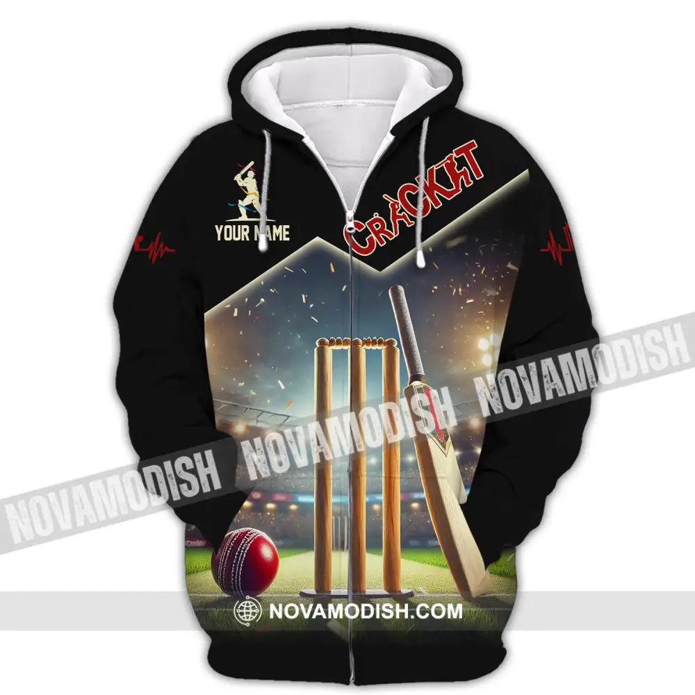 Unisex Shirt Custom Name Cricket Club Uniform Hoodie T-Shirt Zipper / S