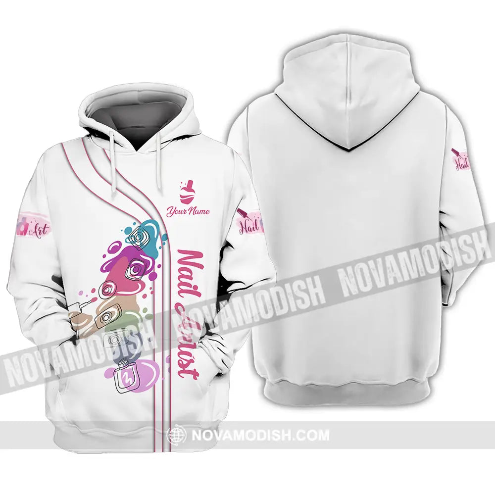 Unisex Shirt - Custom Name Shirt Cute Nails Artist Hoodie / S T-shirt