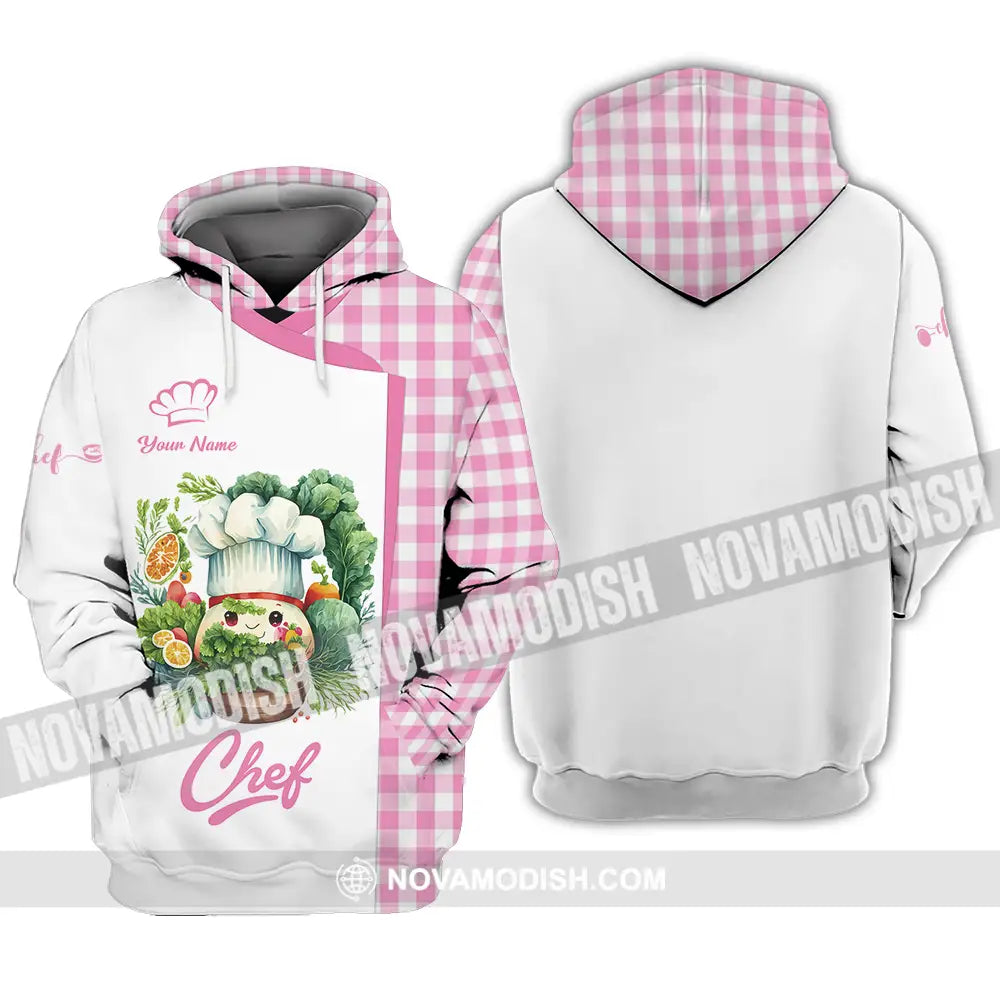 Unisex Shirt - Custom Name Cute Pink Chef Shirt Hoodie / S T-shirt