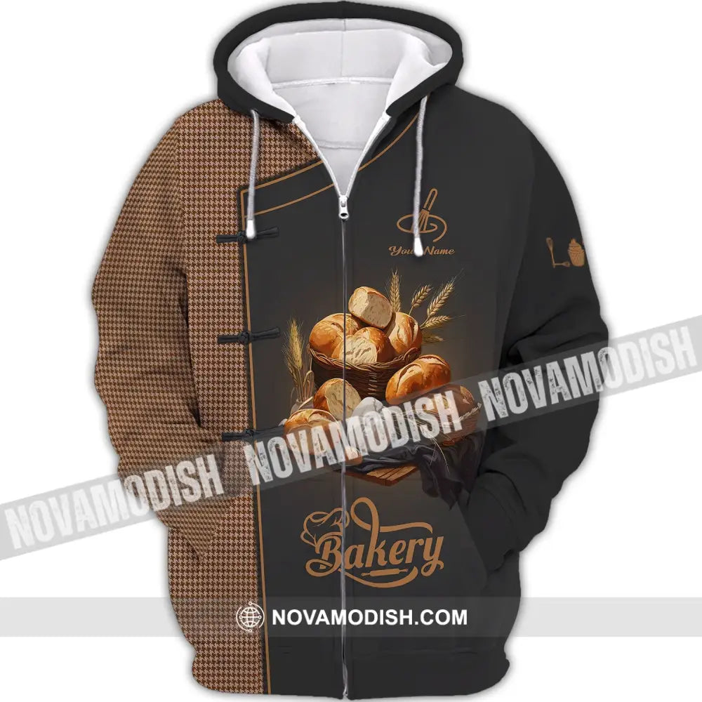 Unisex Shirt - Custom Name Dark 3D Shirt For Bakery Zipper Hoodie / S T-shirt