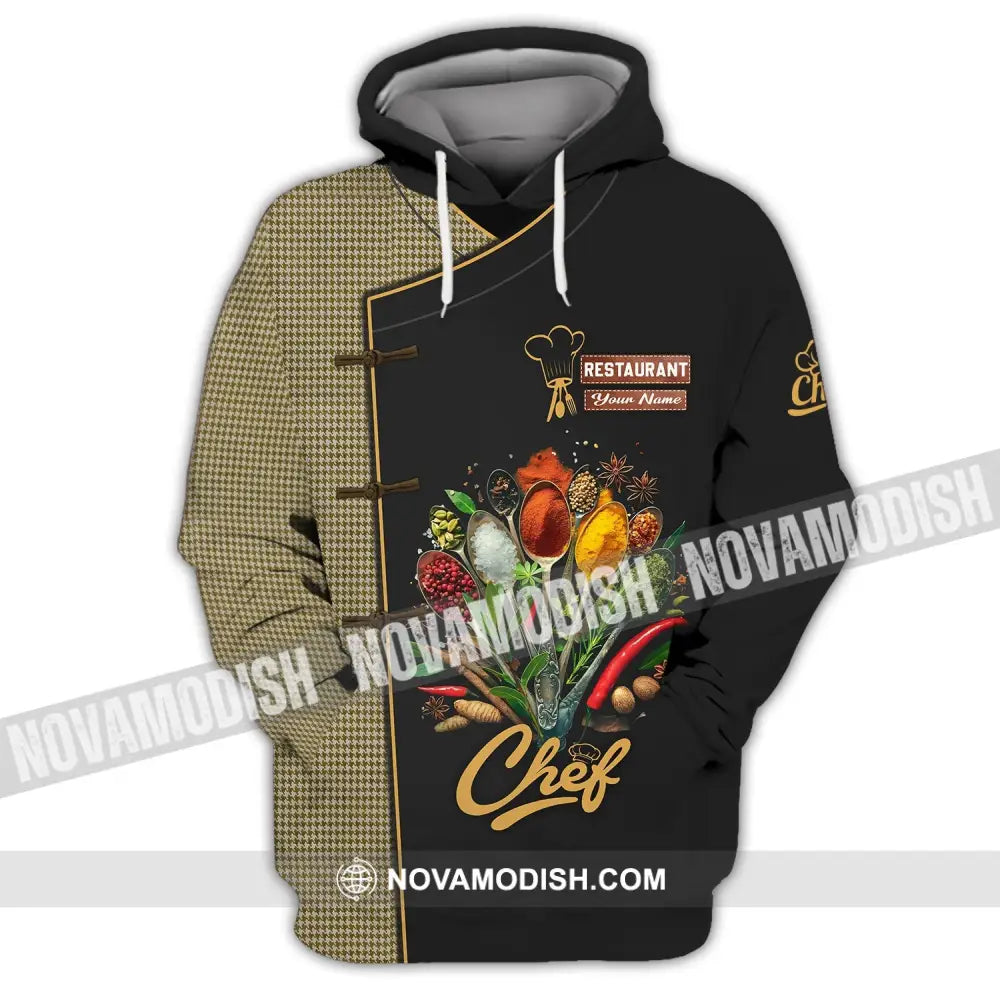 Unisex Shirt - Custom Name Dark Shirt For Chef - Cooking Spices Hoodie / S T-shirt