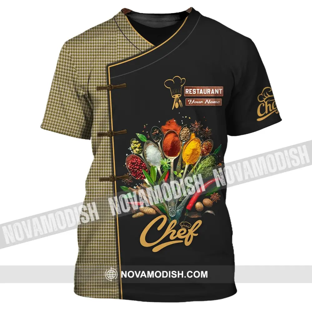 Unisex Shirt - Custom Name Dark Shirt For Chef - Cooking Spices T-Shirt / S T-shirt