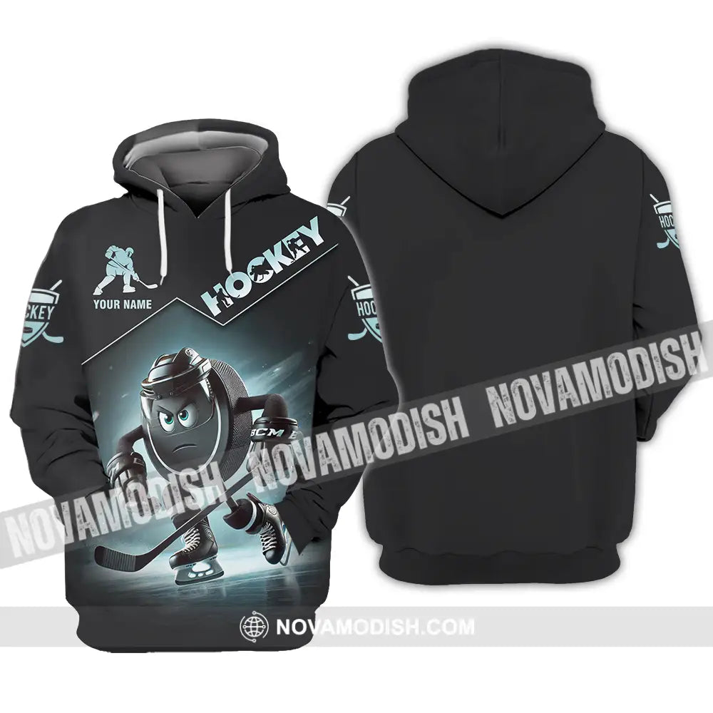 Unisex Shirt - Custom Name Dark Hockey Hoodie / S T-Shirt