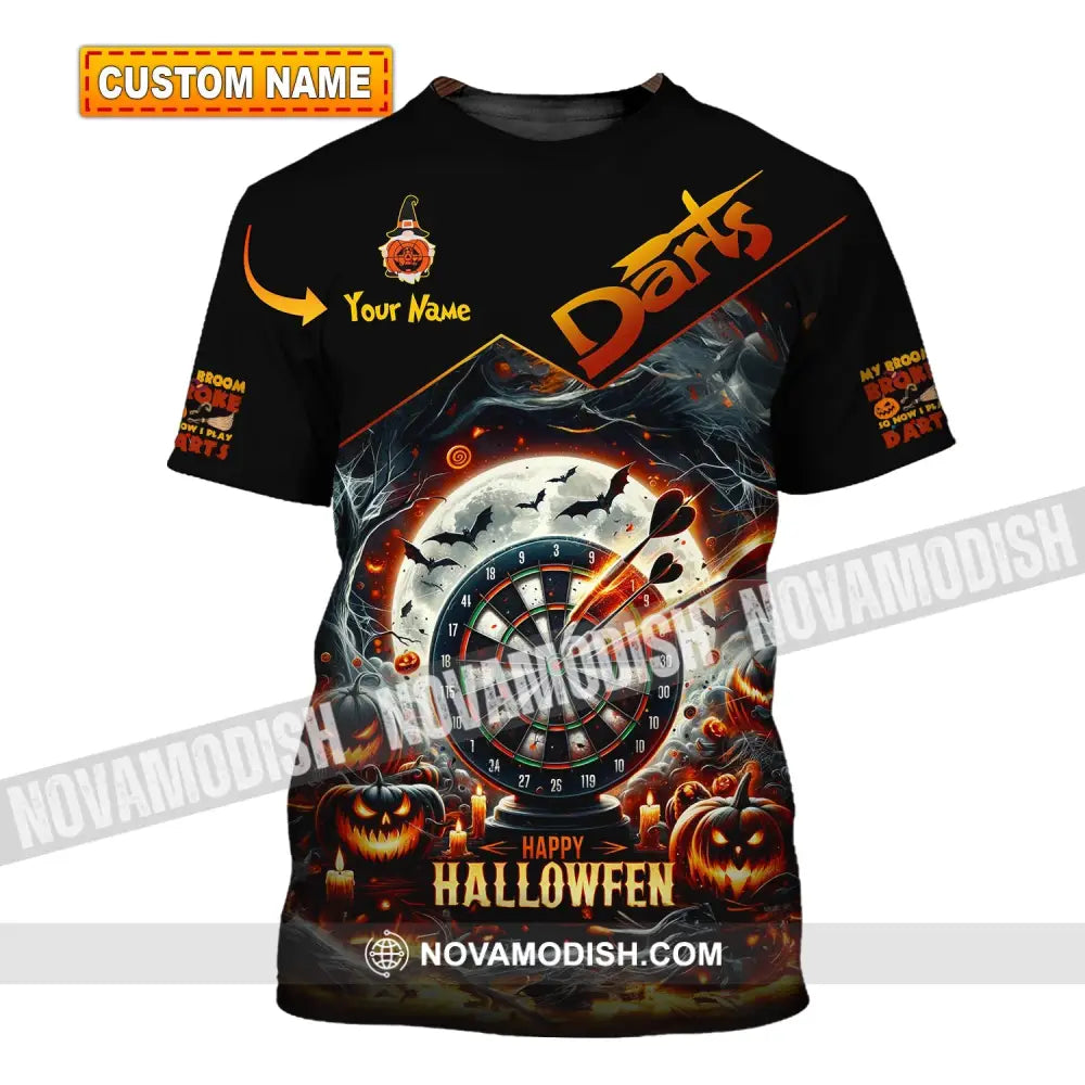 Unisex Shirt Custom Name Dart Halloween Darts T-Shirt Gift For Lover Gamer T-Shirt