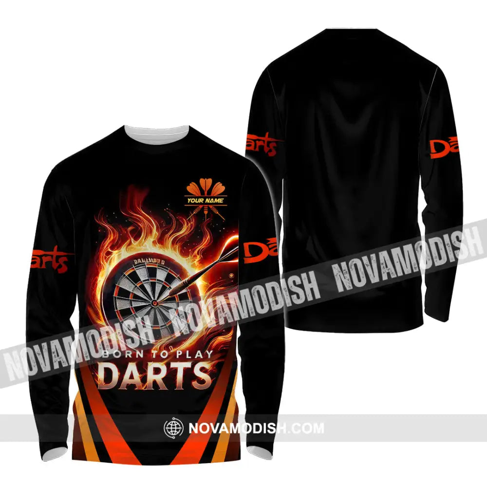 Unisex Shirt Custom Name Dart Love Hoodie Polo Long Sleeve Gift For Player / S T-Shirt