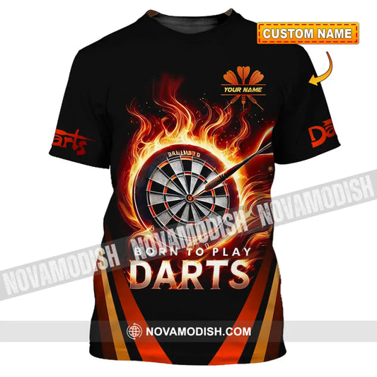 Unisex Shirt Custom Name Dart Love Hoodie Polo Long Sleeve Gift For Player T-Shirt