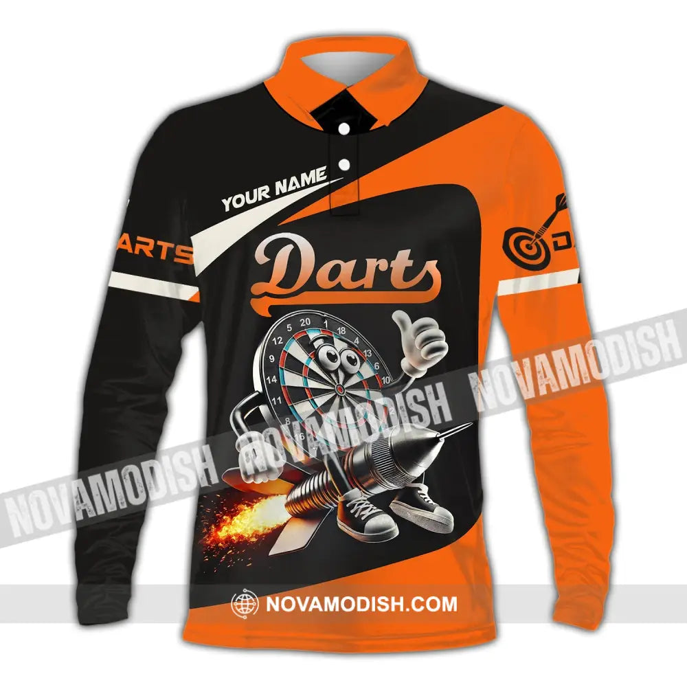 Unisex Shirt Custom Name Dart Lover T-Shirt Long Sleeve Polo / S T-Shirt