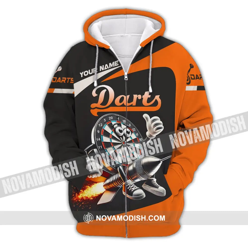 Unisex Shirt Custom Name Dart Lover T-Shirt Zipper Hoodie / S T-Shirt