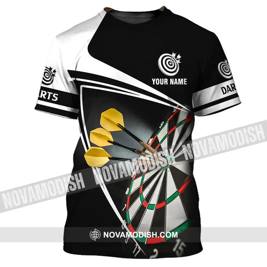 Unisex Shirt - Custom Name Darts Black And White Shirt T-Shirt / S T-shirt