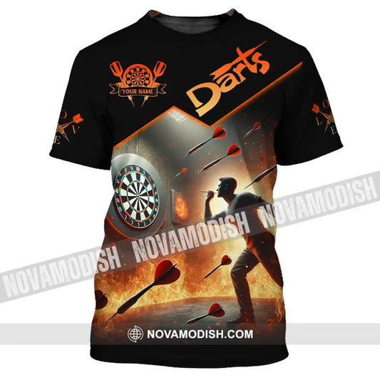 Unisex Shirt Custom Name Darts Dart Player T-Shirt Long Sleeve Polo / S