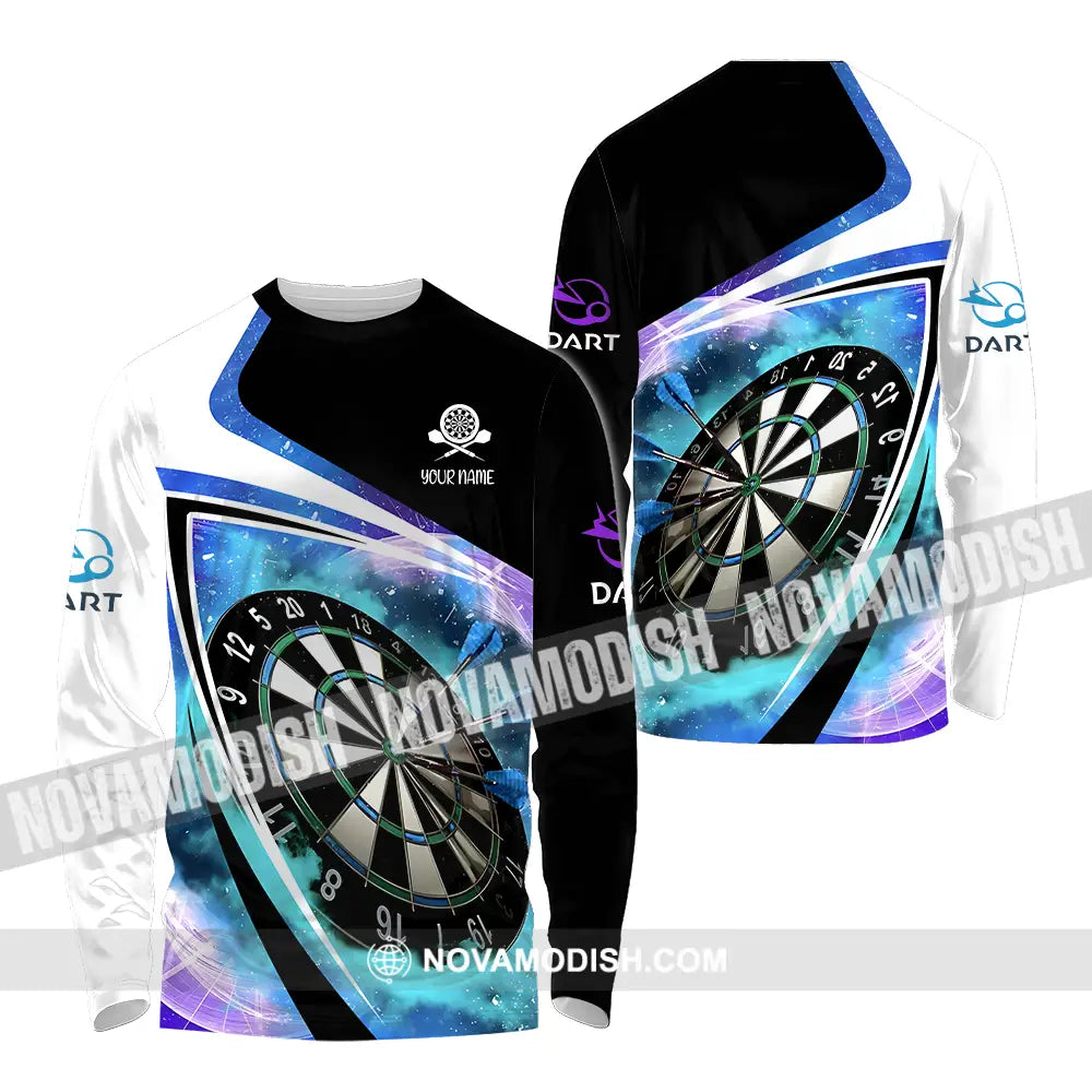 Unisex Shirt - Custom Name Darts Galaxy Shirt Long Sleeve Shirt / S T-shirt