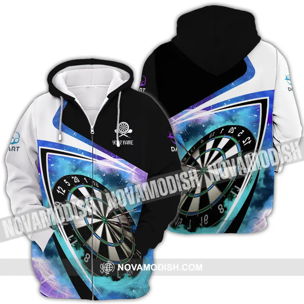 Unisex Shirt - Custom Name Darts Galaxy Shirt Zipper Hoodie / S T-shirt