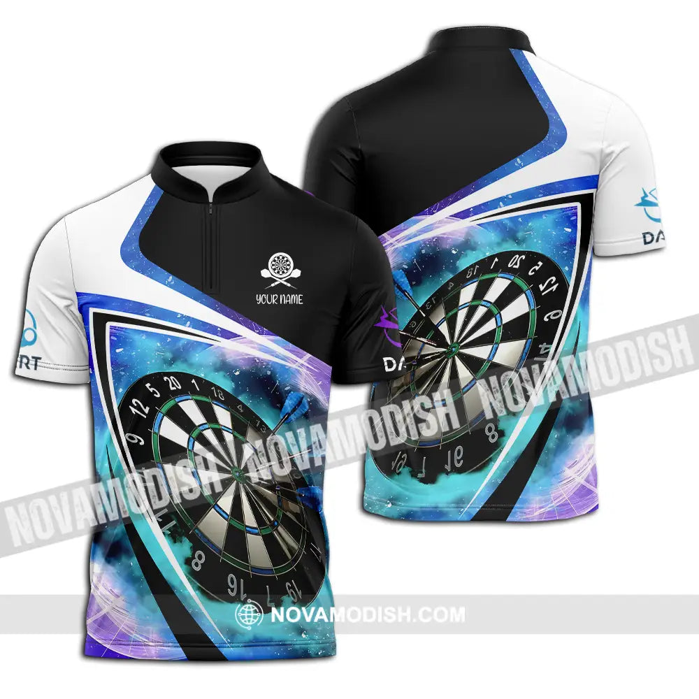 Unisex Shirt - Custom Name Darts Galaxy Shirt Zipper Polo Shirt / S T-shirt
