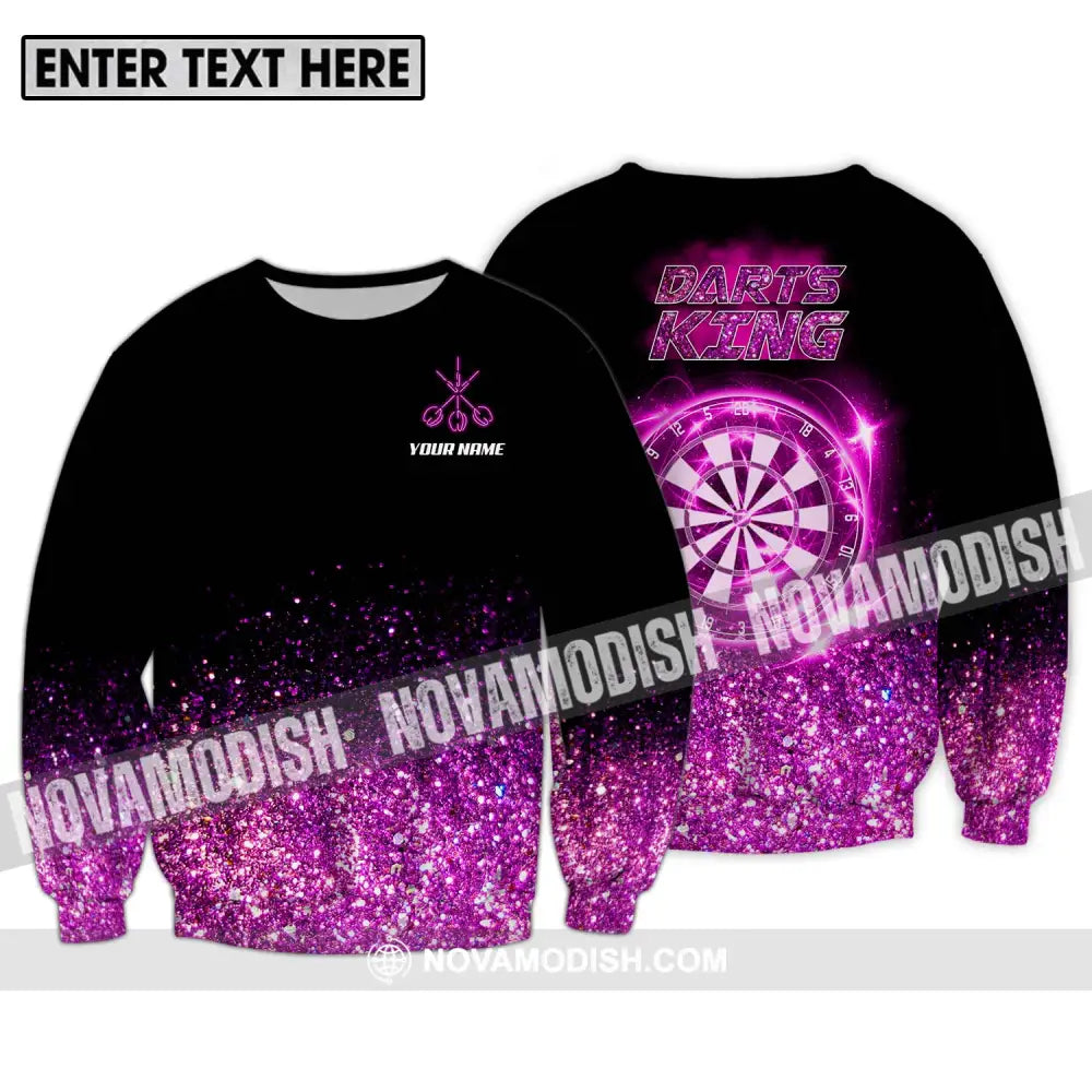 Unisex Shirt - Custom Name Darts King Shirt Long Sleeve / S T-shirt