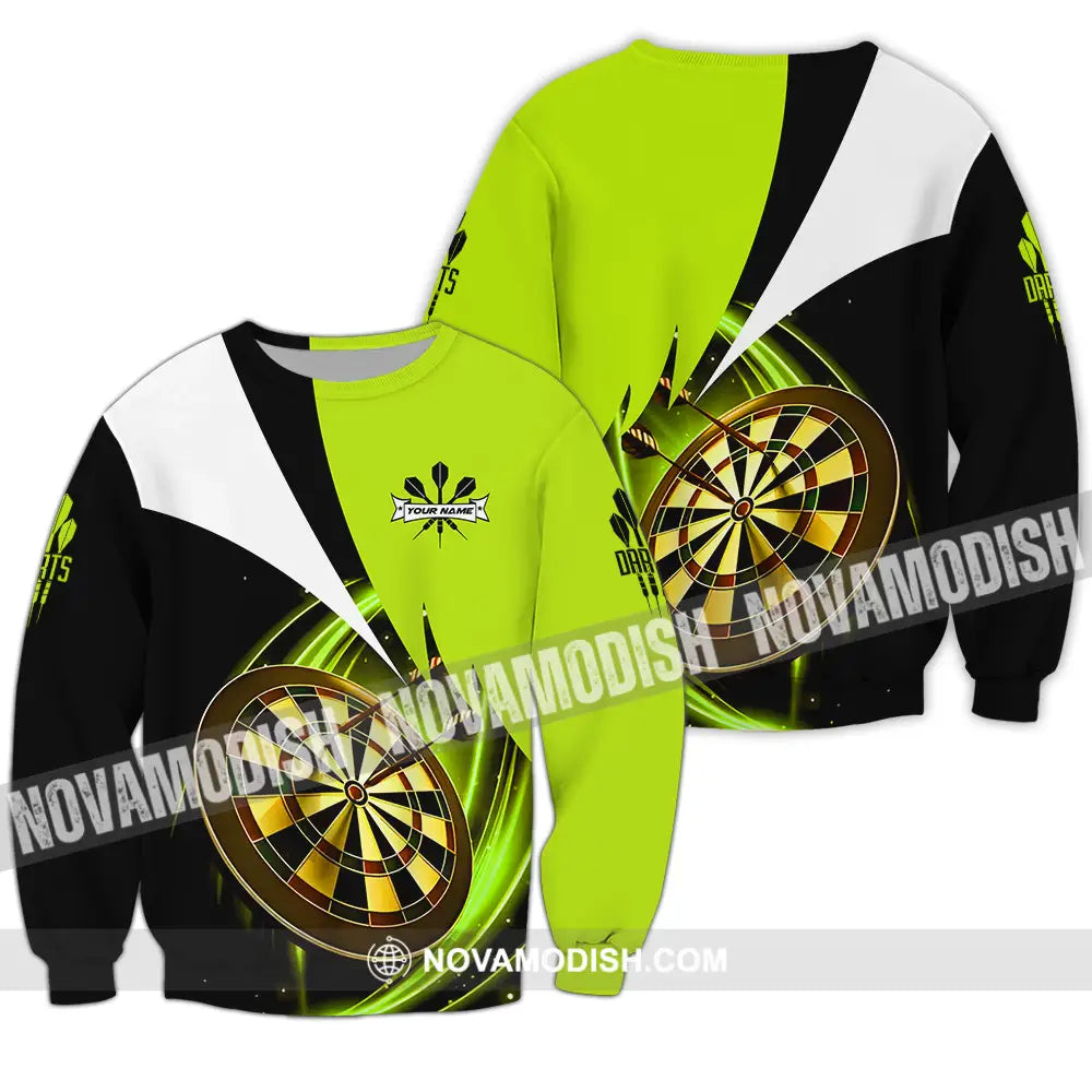 Unisex Shirt - Custom Name Darts Neon Shirt Long Sleeve / S T-shirt