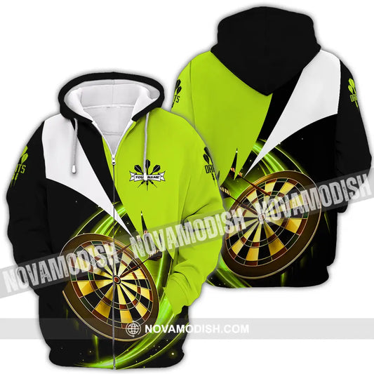 Unisex Shirt - Custom Name Darts Neon Shirt Zipper Hoodie / S T-shirt