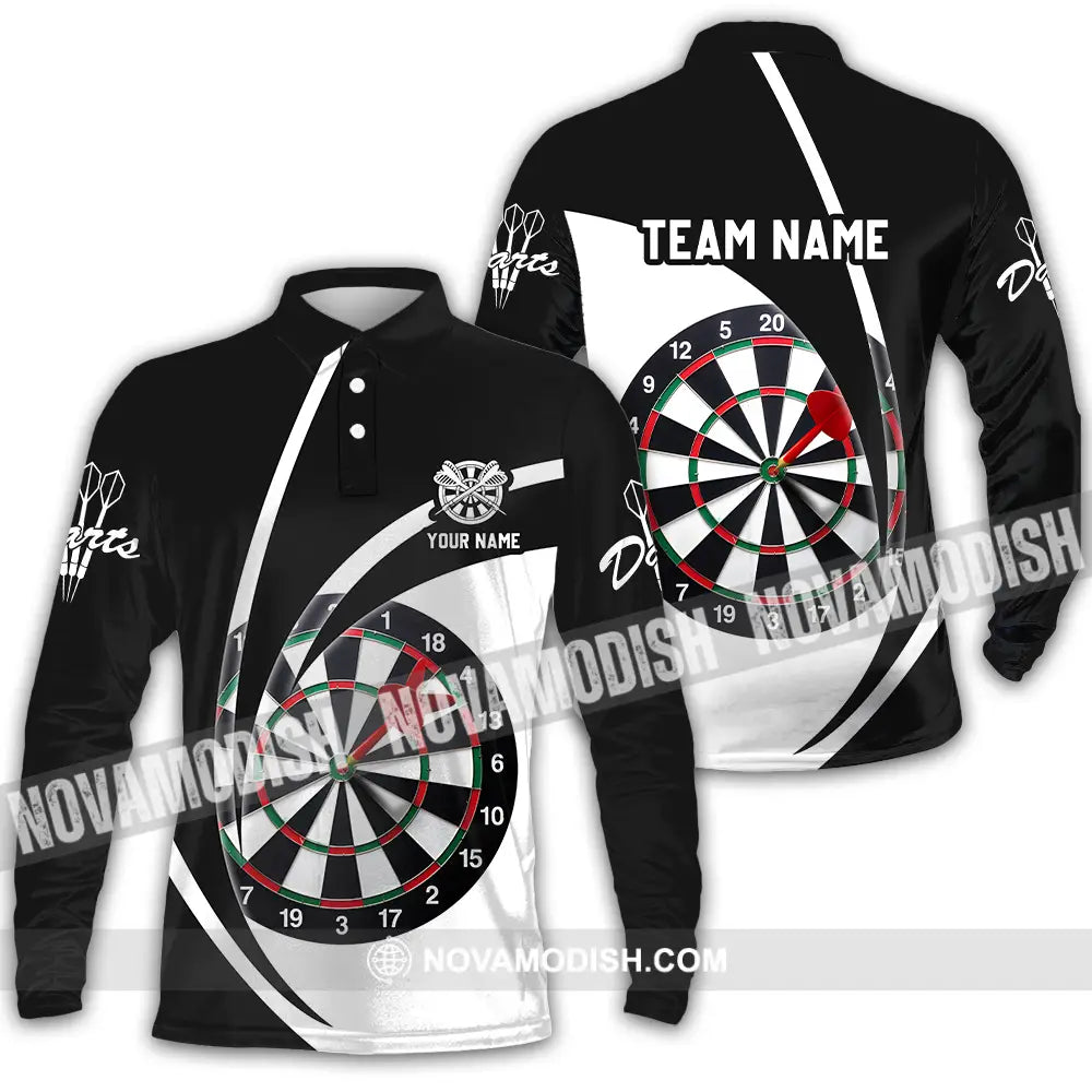 Unisex Shirt - Custom Name Darts Player Shirt Classic Color Long Sleeve Polo / S T-shirt