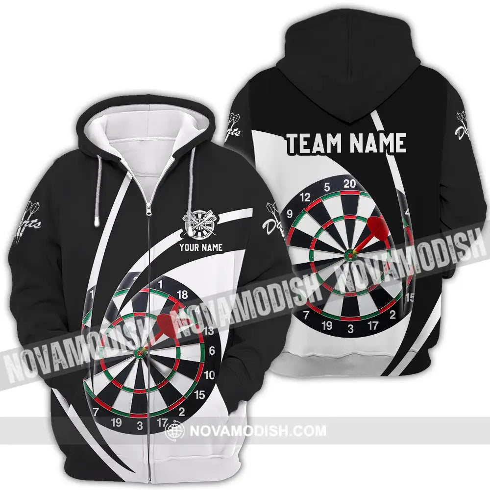 Unisex Shirt - Custom Name Darts Player Shirt Classic Color Zipper Hoodie / S T-shirt