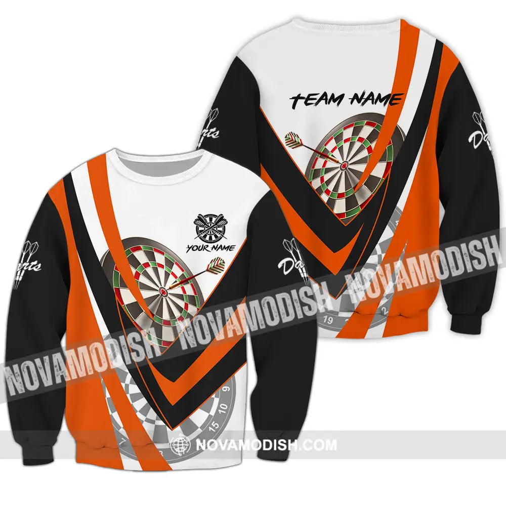 Unisex Shirt - Custom Name Darts Player Shirt Orange Color Classic Long Sleeve / S T-shirt