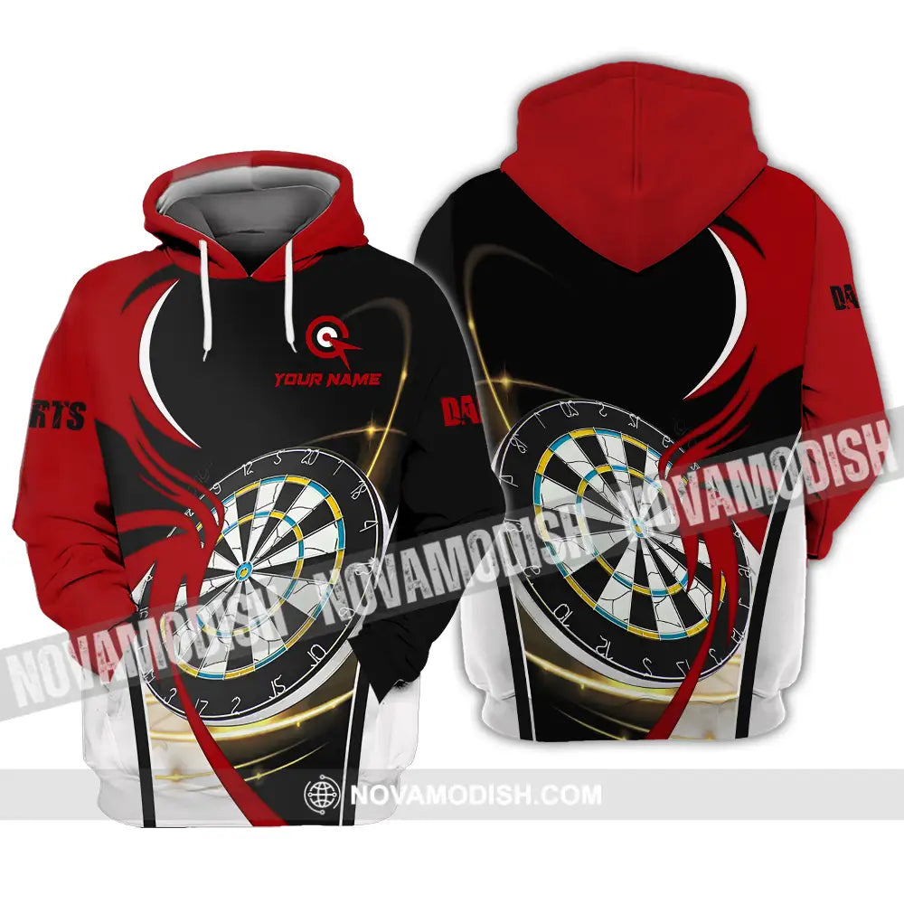 Unisex Shirt - Custom Name Darts Red Black White Shirt Hoodie / S T-shirt
