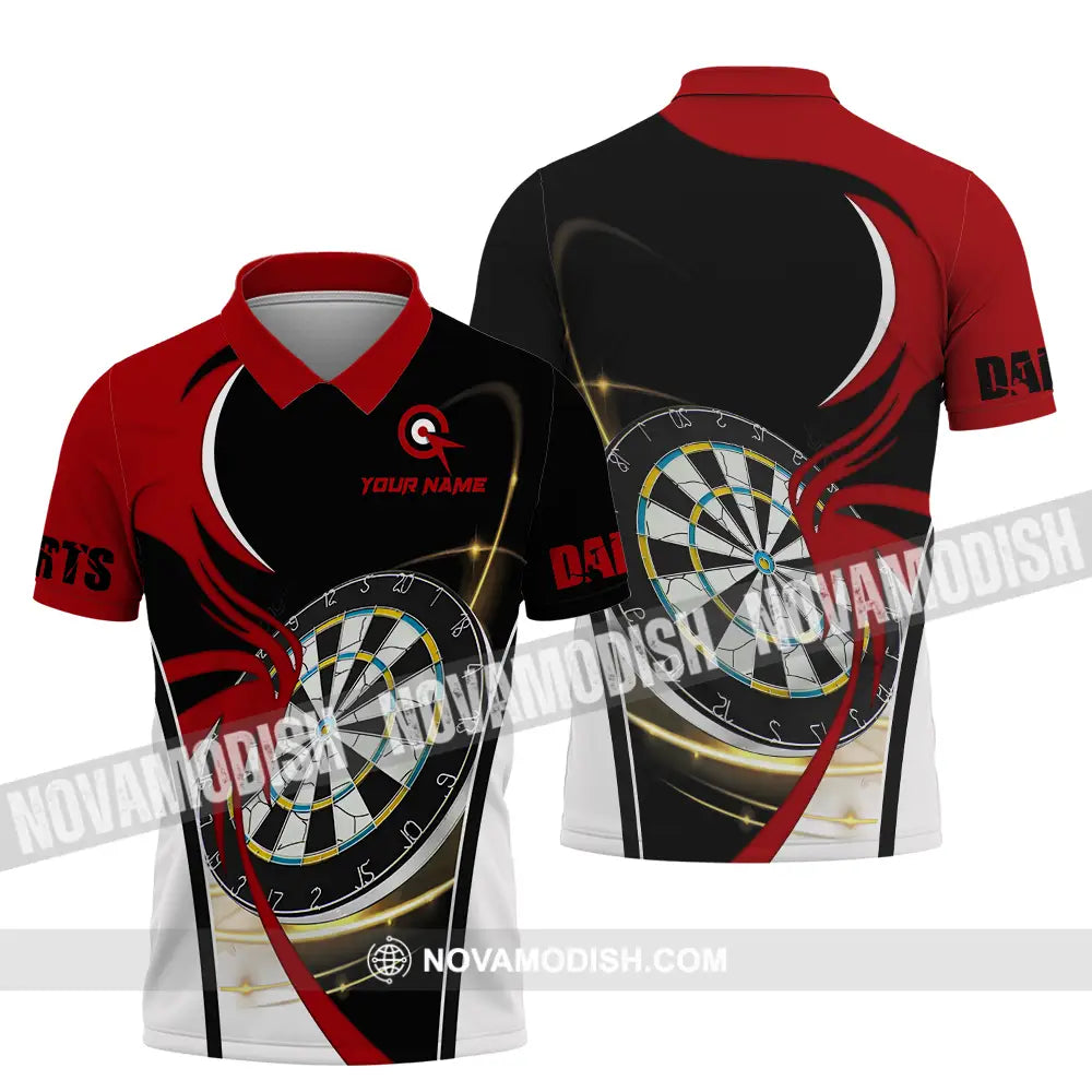 Unisex Shirt - Custom Name Darts Red Black White Shirt Polo Shirt / S T-shirt