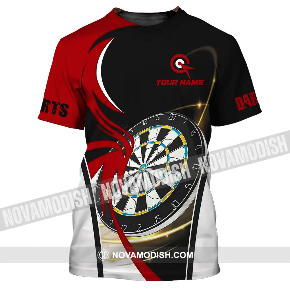 Unisex Shirt - Custom Name Darts Red Black White Shirt T-Shirt / S T-shirt