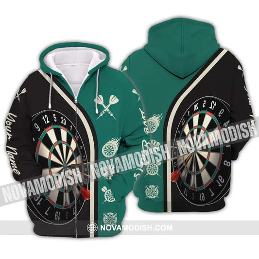 Unisex Shirt - Custom Name Darts Shirt Vintage Color Zipper Hoodie / S T-shirt