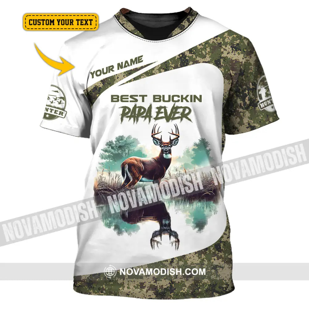 Unisex Shirt Custom Name Deer Hunter Hunting Polo Long Sleeve Animal T-Shirt Nh240731 T-Shirt