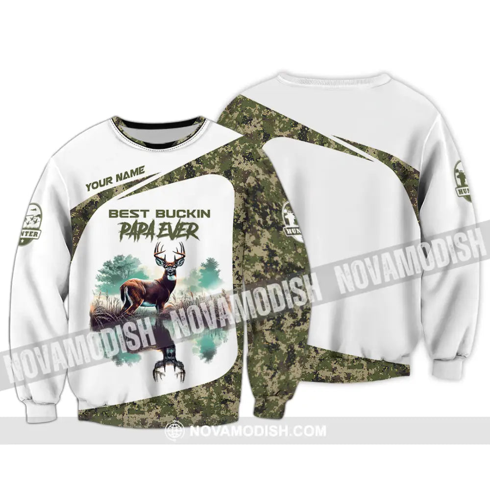 Unisex Shirt Custom Name Deer Hunter Hunting Polo Long Sleeve Animal T-Shirt Nh240731 / S T-Shirt