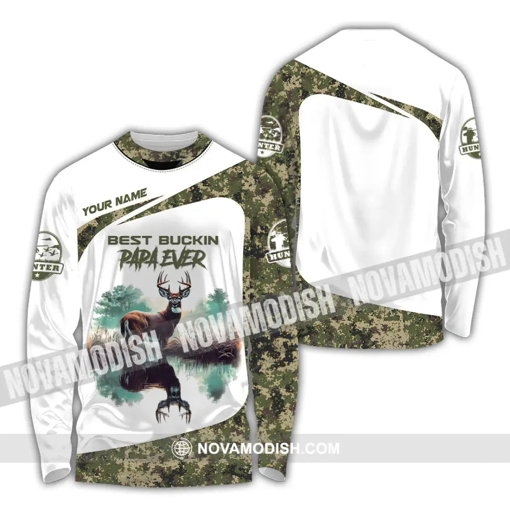 Unisex Shirt Custom Name Deer Hunter Hunting Polo Long Sleeve Animal T-Shirt Nh240731 / S T-Shirt