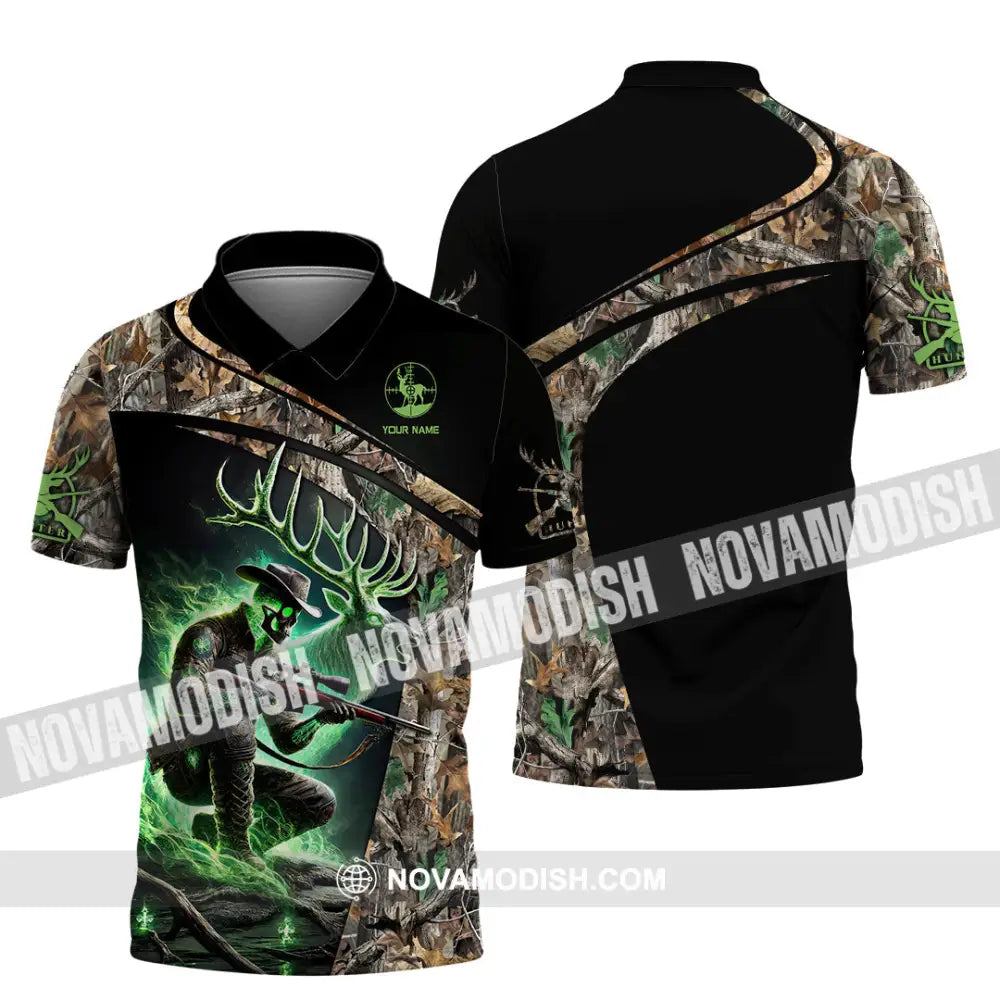 Unisex Shirt Custom Name Deer Hunting Hunter Gift Polo / S T-Shirt