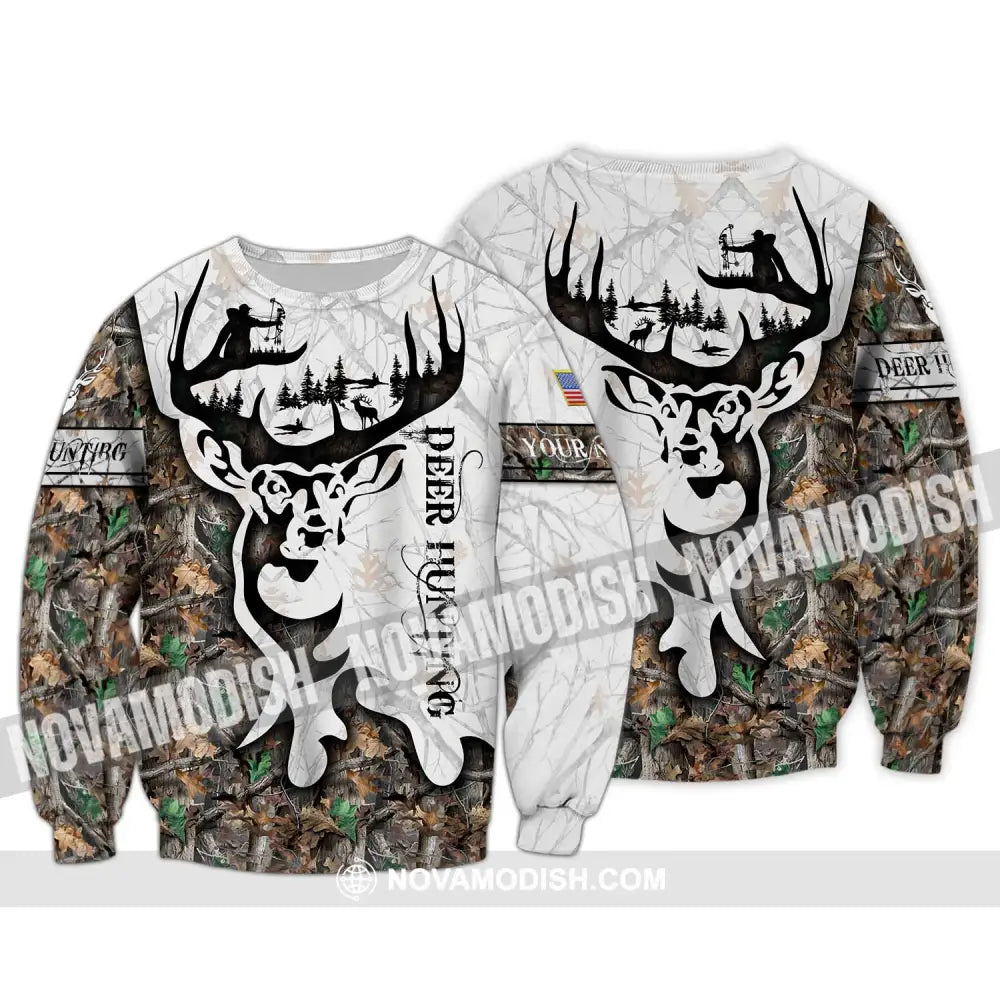 Unisex Shirt - Custom Name Shirt Deer Hunting Long Sleeve / S T-shirt