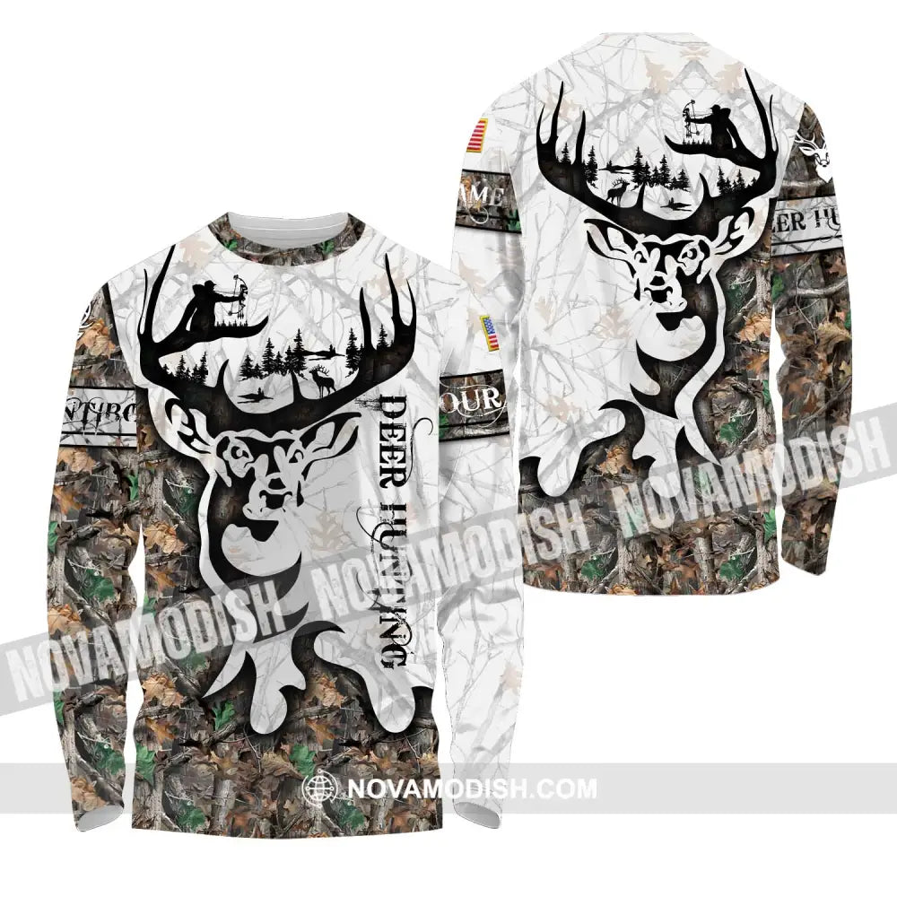 Unisex Shirt - Custom Name Shirt Deer Hunting Long Sleeve Shirt / S T-shirt