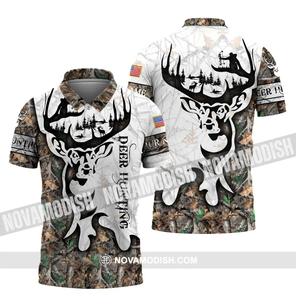 Unisex Shirt - Custom Name Shirt Deer Hunting Polo Shirt / S T-shirt