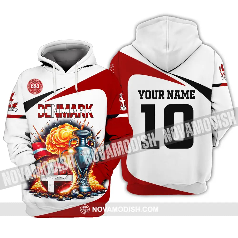 Unisex Shirt Custom Name Denmark Polo Long Sleeve T-Shirt For Danish Hoodie / S