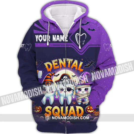 Unisex Shirt Custom Name Dental Halloween Polo Long Sleeve Gift Zipper Hoodie / S T-Shirt