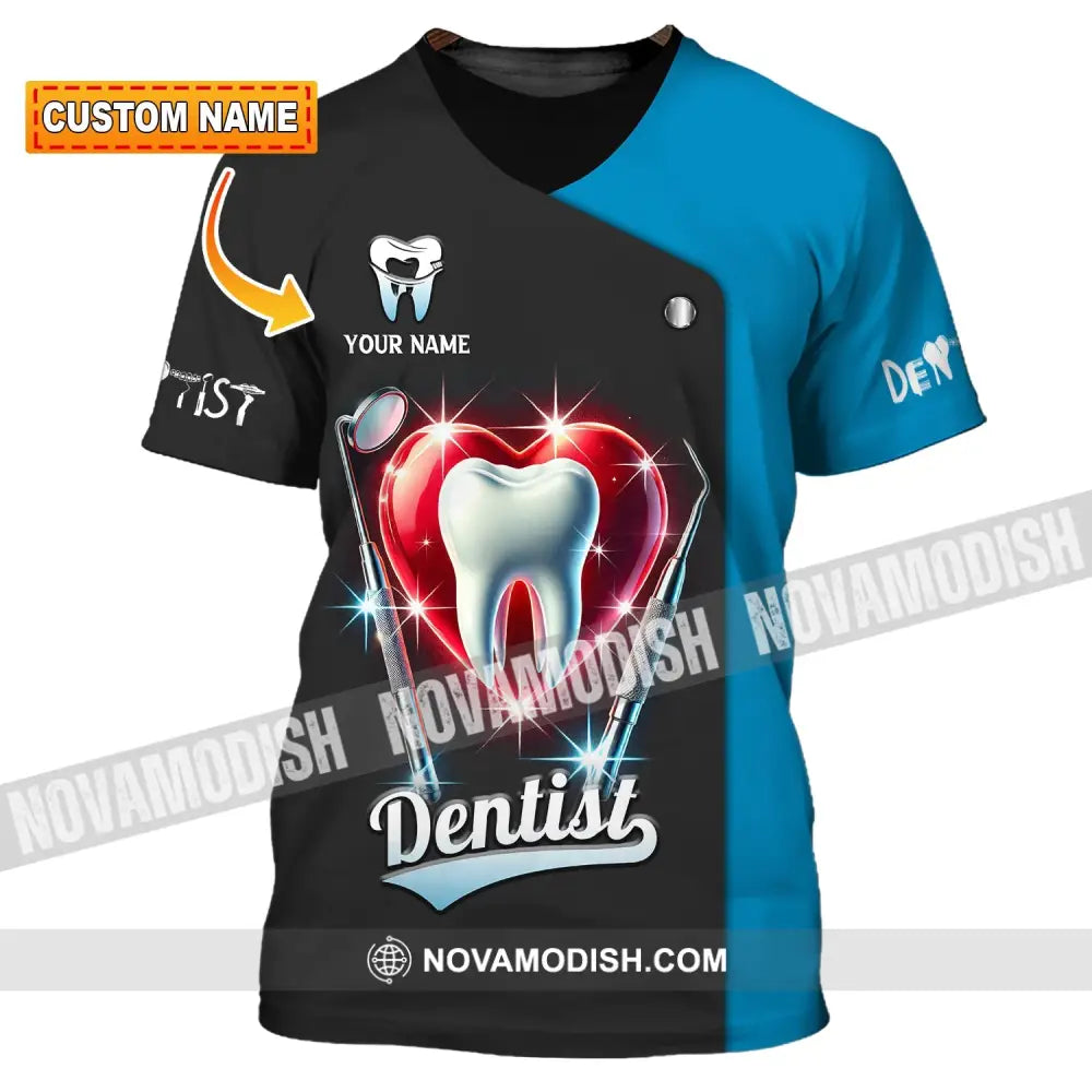 Unisex Shirt Custom Name Dentist Dental T-Shirt Gift For T-Shirt