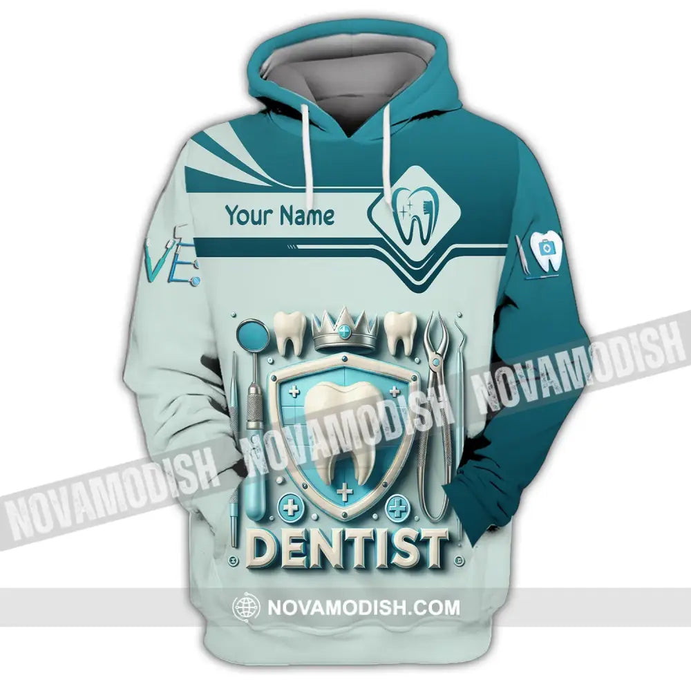 Unisex Shirt Custom Name Dentist Dental T-Shirt Gift For Hoodie / S T-Shirt