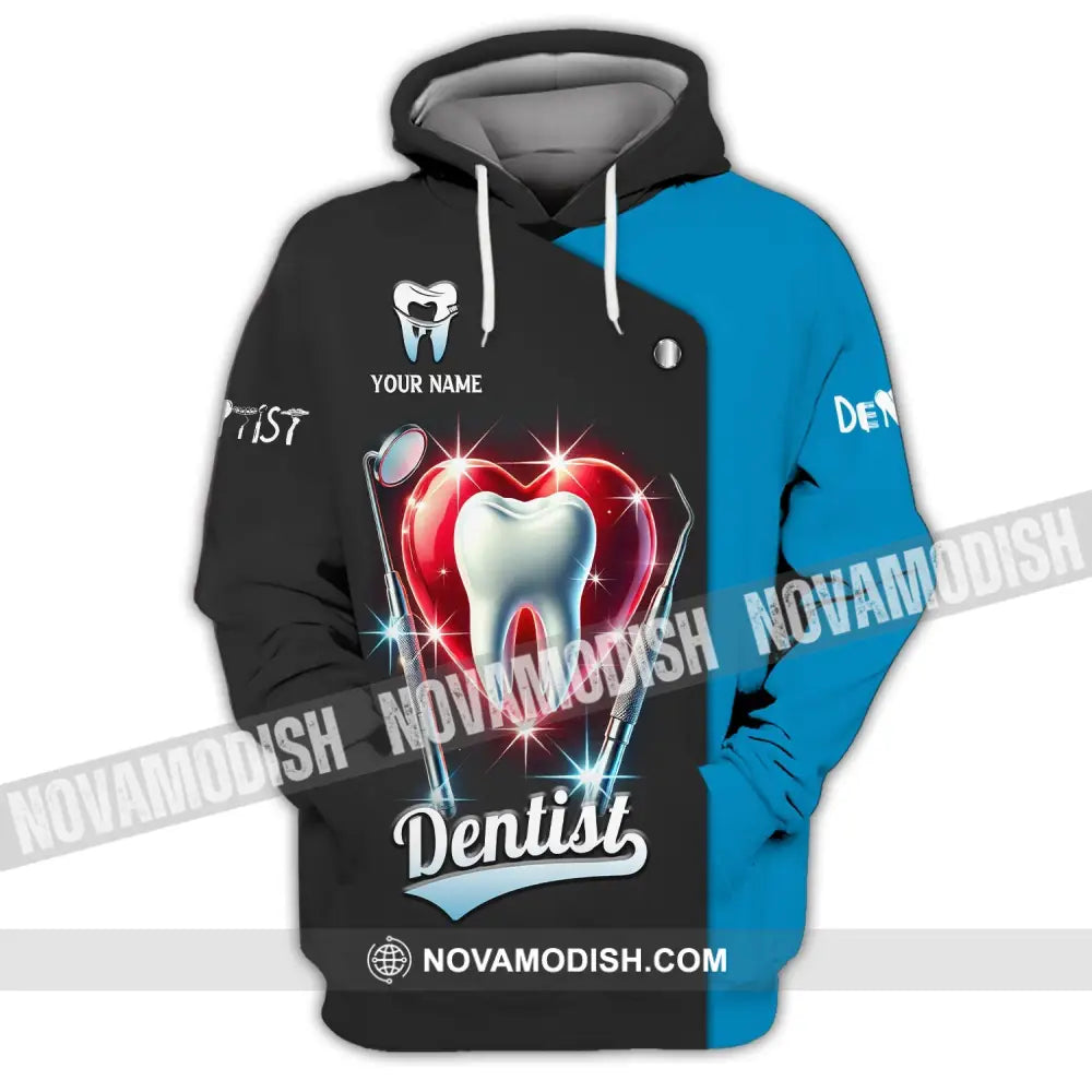 Unisex Shirt Custom Name Dentist Dental T-Shirt Gift For Hoodie / S T-Shirt