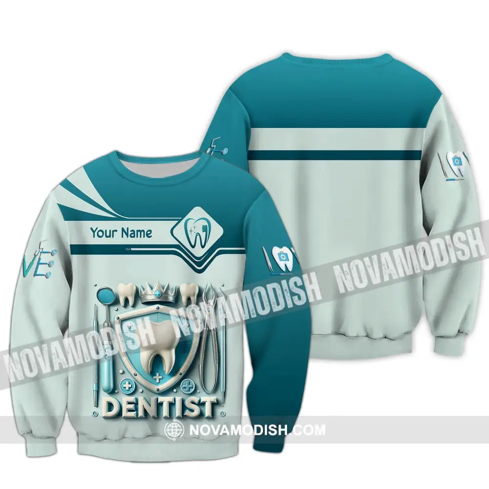 Unisex Shirt Custom Name Dentist Dental T-Shirt Gift For Long Sleeve / S T-Shirt