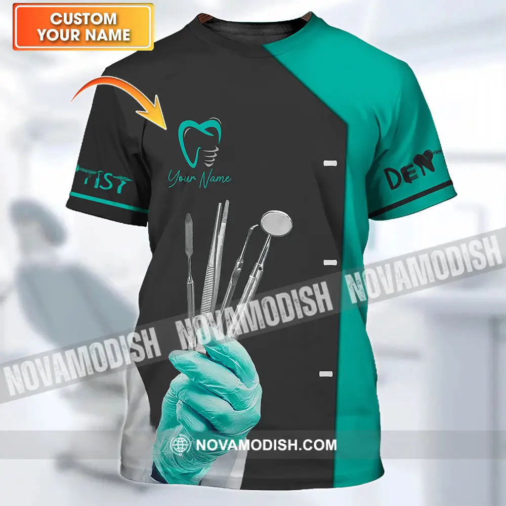 Unisex Shirt - Custom Name Dentist T-Shirt - Dentist Gloves - Gift For Dentists T-shirt