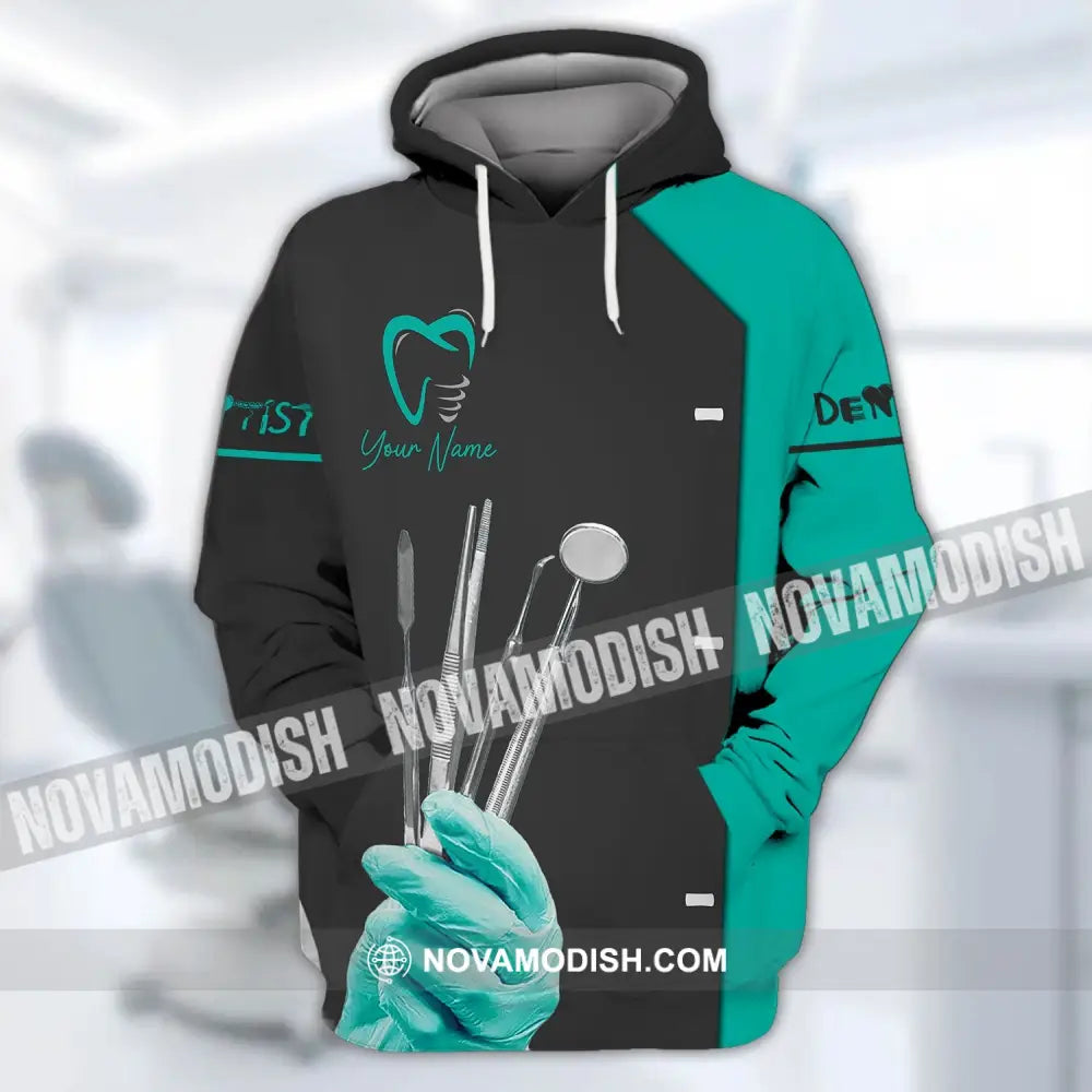 Unisex Shirt - Custom Name Dentist T-Shirt - Dentist Gloves - Gift For Dentists Hoodie / S T-shirt