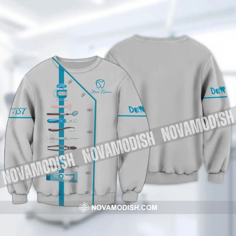 Unisex Shirt - Custom Name Dentist T-Shirt - Personalized Dentist Hoodie - Gift For Dentists Long Sleeve / S T-shirt